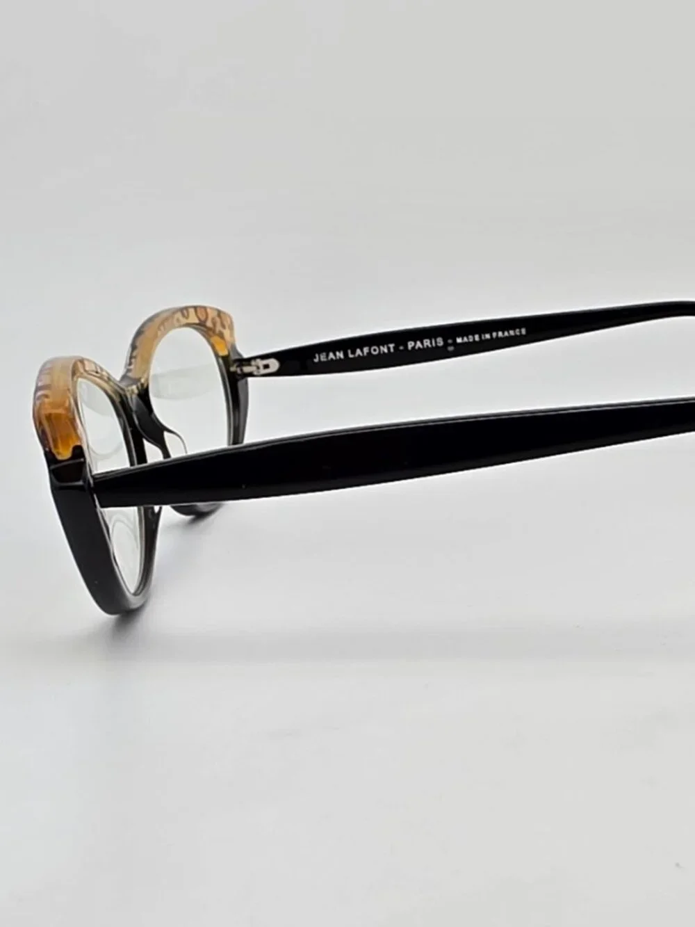 Jean Lafont Paris Saveur 100 Black Leopard Cat Eye Eyeglasses Frame w/ Case 53mm